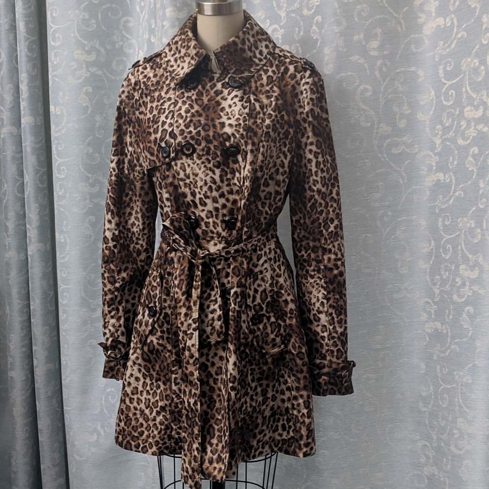 Betsey Johnson Leopard Print Trenchcoat